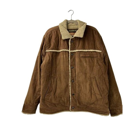 VTG Aeropostale Jacket Men's XL Sherpa Fur Corduroy Western Grunge Rancher Tan - Picture 8 of 13